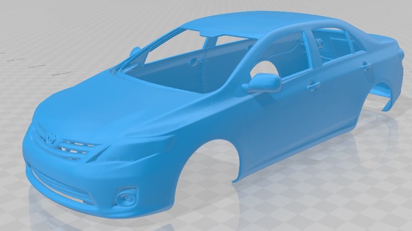 toyota corolla 2010 printable body car 3d print model in automotive 3dexport slot scalextric tamiya rc miniz hobby micro 3D print model - Mito3D