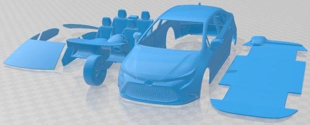 toyota corola sedán híbrido us 2020 imprimible coche vehiculo automotor espacio scalextric Tamiya rc miniz pasatiempo micro fundido presión 3d print model - Mito3D