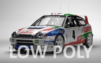 toyota corolla wrc poly 3d model in racing 3dexport car rally 4x4 awd sport hatchback castrol martini total tte blender japan game rigged 3d print model - Mito3D