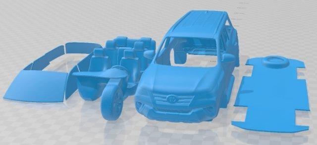 toyota fortuner vxr 2019 imprimible coche vehiculo automotor espacio scalextric Tamiya rc miniz pasatiempo micro 3d print model - Mito3D