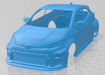 Toyota gr Yaris rz druckbar Körper Wagen 3d drucken Modell Automobil Slot scalextric tamiya rc miniz Hobby Mikro 3d print model - Mito3D