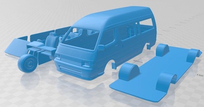 toyota hiace viajero diario 1992 imprimible camioneta 3d impresión modelo in automotor 3dexport espacio scalextric tamiya rc miniz pasatiempo micro 3d print model - Mito3D