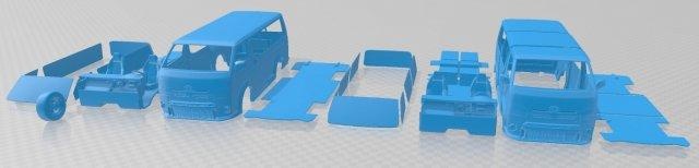 Toyota Hiace yarış yazdırılabilir kamyonet otomotiv yuva ölçülü Tamiya rc miniz hobi mikro 3d print model - Mito3D