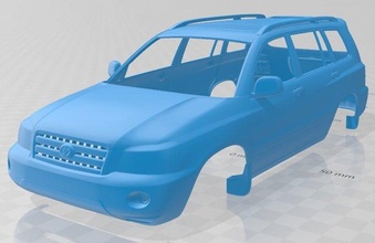 toyota highlander xu20 2003 printable body car 3d print model in automotive 3dexport slot scalextric tamiya rc miniz hobby micro crawler 3d print model - Mito3D