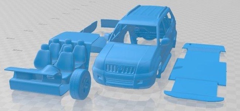 toyota land cruiser prado 120 5 doors 2009 printable car slot scalextric tamiya rc miniz hobby micro crawler 3d print model - Mito3D