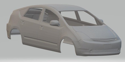 toyota prius yazdırılabilir vücut araba yuvası scalextric tamiya rc miniz 1-10 1-32 G / Ç 3d print model - Mito3D