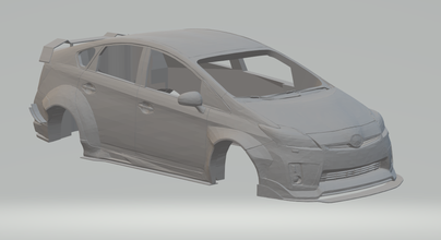 toyota prius 3d yazdır model in araç 3dexport scx ölçülü döküm sıcak tekerlekler yuva slotcar araba arabalar corolla oyuncak oyuncaklar juguetes 3d print model - Mito3D