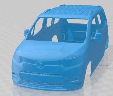 Toyota PROACE cidade 2020 imprimível corpo carro automotivo fenda escalextrico Tamiya rc miniz passatempo micro 3d print model - Mito3D