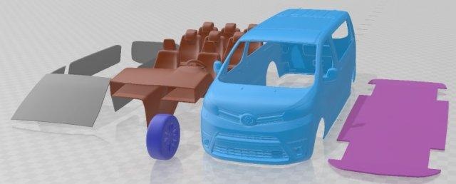 toyota proace verso 2016 stampabile furgone settore automobilistico fessura scalextric tamiya rc miniz passatempo micro pressofuso 3d print model - Mito3D