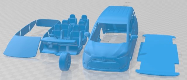 Toyota hissetmek 2019 yazdırılabilir araba otomotiv yuva ölçülü Tamiya rc miniz hobi mikro döküm 3D print model - Mito3D