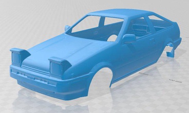 toyota sprinter trueno gt apex ae86 printable body car 3d print model in automotive 3dexport slot scalextric tamiya rc miniz hobby micro drift 3d print model - Mito3D