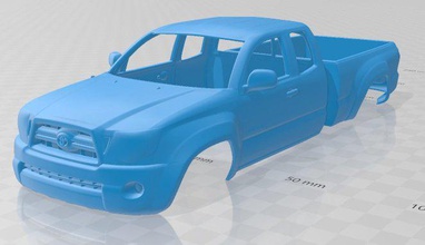 toyota tacoma accesscab 2011 printable body car 3d print model in automotive 3dexport slot scalextric tamiya rc miniz hobby micro crawler 3d print model - Mito3D