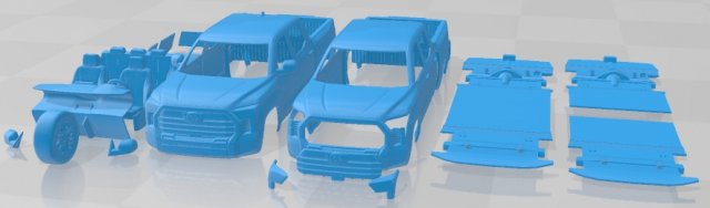 toyota tundra 2022 printable car automotive slot scalextric tamiya rc miniz hobby micro diecast 3D print model - Mito3D