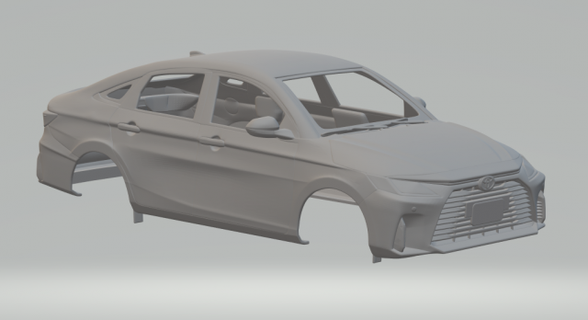 toyota yaris activar vehículo fundido presión tragamonedas ruedas calientes miniaturas espacio impresión impreso caliente 3d print model - Mito3D