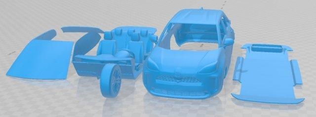 toyota yaris attraversare 2021 stampabile macchina settore automobilistico fessura scalextric tamiya rc miniz passatempo micro 3d print model - Mito3D