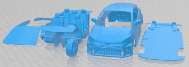 Toyota Yaris gr 2020 druckbar Wagen 3d drucken Modell Automobil Slot scalextric tamiya rc miniz Hobby Mikro 3d print model - Mito3D