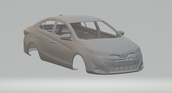 toyota yaris sedán 2019 vehículo fundido presión tragamonedas ruedas calientes miniaturas espacio impresión impreso caliente 3d print model - Mito3D