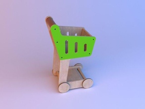 brinquedos compras madeira carrinho 3d modelo in 3dexport brinquedo criança compensada desenho animado comprar supermercado toque toon bebê diversão jogos venda 3d print model - Mito3D