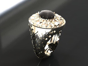 traditional mirror men ring 3d print model in rings 3dexport gold gem gemstone pendant earring jewellery jewel jewellry neclaces 3dn 3d print model - Mito3D