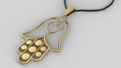 traditional moroccan necklace khmisa 3d print model morocco necklaces rings gold stone stoneruby stoneemerald fashion jewelry jewellery luxury stylish design womannecklaces gem pendant diamond 3d print model - Mito3D