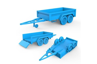 remolque vehículo coche vehiculo automóvil camión cabina rc rueda neumático tractor imprimible tierra industrial pesado 3d print model - Mito3D