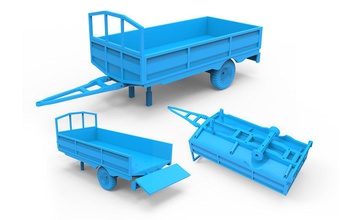 trailer do veículo de carro automóvel caminhão cabine rc roda pneu trator printable da terra industrial 3d print model - Mito3D