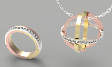 transformer ring 3d print model in rings 3dexport gold silver pendant printable fashion jewelry jewellery diamonds 3d print model - Mito3D
