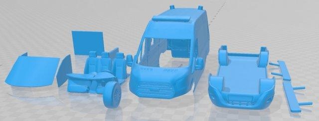 transit ambulance printable van automotive slot scalextric tamiya rc miniz hobby micro 3d print model - Mito3D