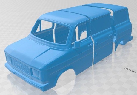 transit panelvan 1978 printable body van automotive slot scalextric tamiya rc miniz hobby micro diecast 3d print model - Mito3D