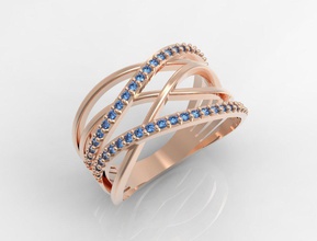 trasversale squillare 3d stampa modello in anelli 3dexport gioielli silenziatore oro gemma diamanti stl obj 3d print model - Mito3D