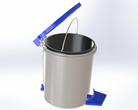 Lixo bin lixo hotel desperdício recusar interior recipiente deposito metal despejar reciclando lixeira cesta caixote 3d print model - Mito3D