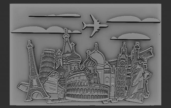 Voyage soulagement reliefs modèle relief voyage monde 3dprint 3dprinting 3dprinted 3dtable 3dtableau 3d print model - Mito3D