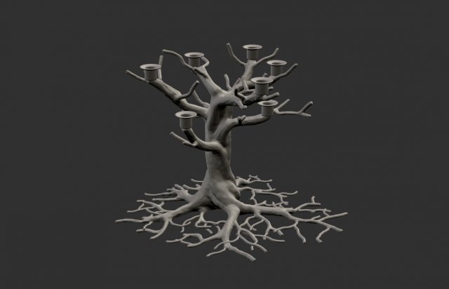 tree candelabrum 3d Stampa modello arredamento candeliere candelabro albero elf forest Magia 3D print model - Mito3D
