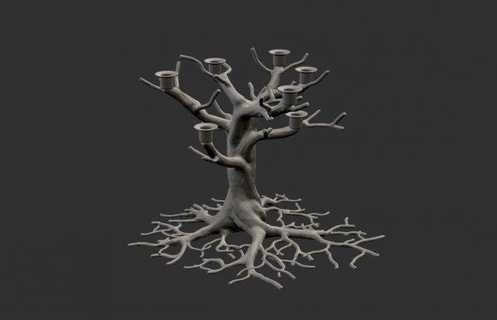 tree candelabrum 3d impression modèle décor chandelier candélabre arbre elf forest magie 3d print model - Mito3D