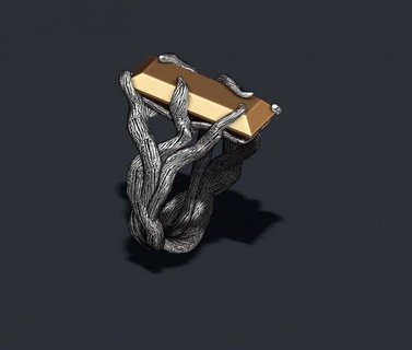 tree branch ring gem 3d print model rings plant vegetation forest flower leaf leaves wood texture bark branches nature organic printable root jewelry bush trunk 3d print model - Mito3D