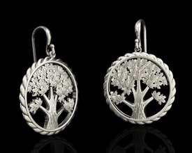 Baum Ohrringe 3d bedruckbar ist stl Schmuck Ohrring gold Silber Mode Frauen 3d print model - Mito3D