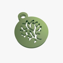 tree symbol keychain wood forest plant trinket silhouette illustration shape souvenir circle hierarchy life family 3d print model - Mito3D