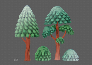 trees cartoon v05 3d model in tree 3dexport leaf plant trunk nature lowpoly forest foliage wood bark bush planetree root game animation environment vegetation landscape 3d print model - Mito3D