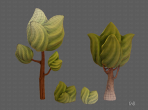 trees cartoon v08 tree leaf plant trunk nature lowpoly forest foliage wood bark bush planetree root game animation environment vegetation landscape 3d print model - Mito3D