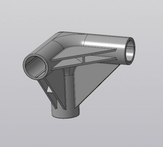 triangolare connessione tubi diametro 19 mm meccanico parti 3D print model - Mito3D