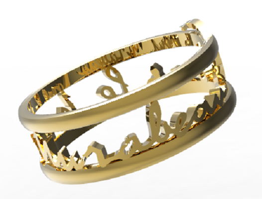 hommage à apollinaire anneau sous le pont mirabeau de l'anneau français la poésie 3D print model - Mito3D