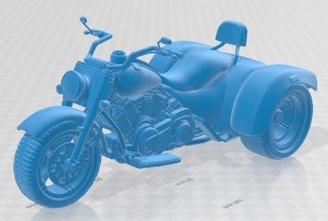 triciclo imprimível moto automotivo passatempo micro escala bicicleta motocicleta 3d print model - Mito3D