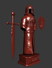 biblo zırh 3d yazdır model in heykel 3dexport namaz merhamet tanrı kılıç kalkan kask yazdırılabilir kolay 40cm asd qwerty qwe 3d print model - Mito3D