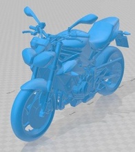 triunfo rua triplo 2014 imprimível motocicleta passatempo micro escala bicicleta moto 3d print model - Mito3D