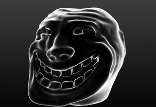trollface mème internet-troll art bande-dessinée caractère sourire figurine la sculpture statue imprimable 3d print model - Mito3D