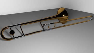 trombón 3d modelo in latón 3dexport instrumento banda marcha bronce oro trompeta flauta saxofón clarinete alto calidad 3d print model - Mito3D