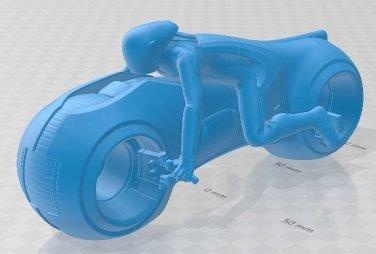tron Fahrrad Licht Zyklus druckbar Motorrad Automobil Hobby Mikro Rahmen moto 3d print model - Mito3D