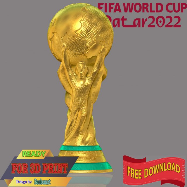 trophy - fifa world cup free 3d print model in figurines 3dexport wordcup troply football dubai 3D print model - Mito3D