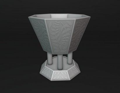 trophée forme vase décor fleurs flower pot planteur cruche bouteille récipient tasse urne lanceur amphore cinéraire bol navire plante jardin 3d print model - Mito3D