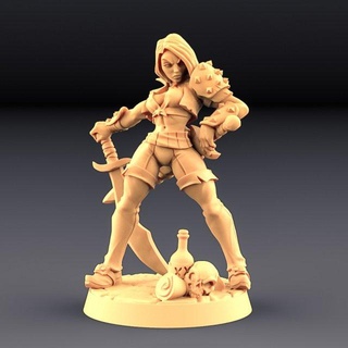 trouble taverns aline bold ready print sculpture trouble-in-taverns warrior rpg barbarian hammer longsword monsterhunter dungeons armored fantasy slayer fighter miniatures fantasy-character male-character knight-armor alines predator sculpt 3d print model - Mito3D